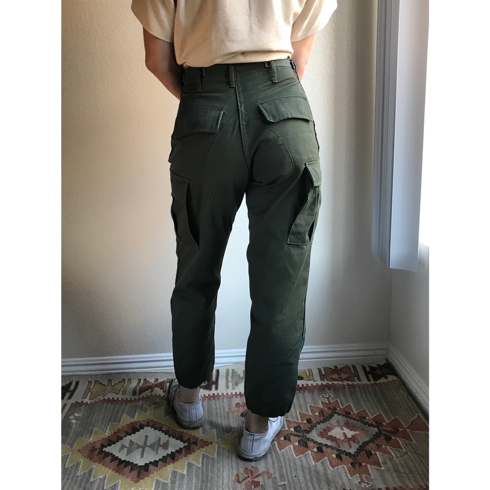 [vintage] high waist army cargo pants - Picture 3 of 12